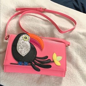 Pink messenger purse